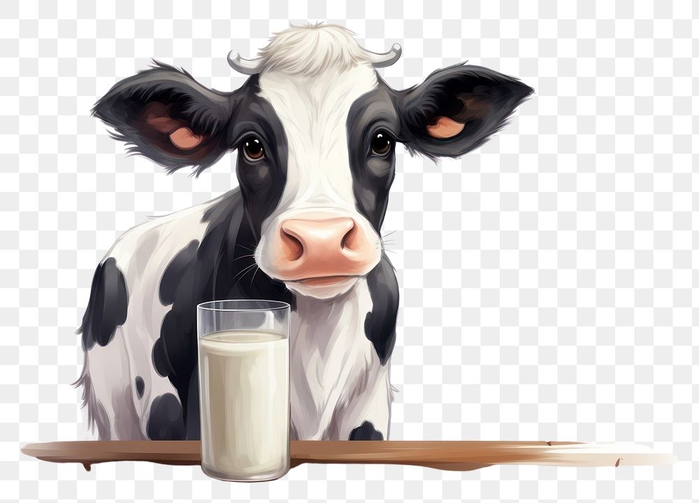 PNG Milk cow livestock cartoon. AI generated Image by rawpixel.
