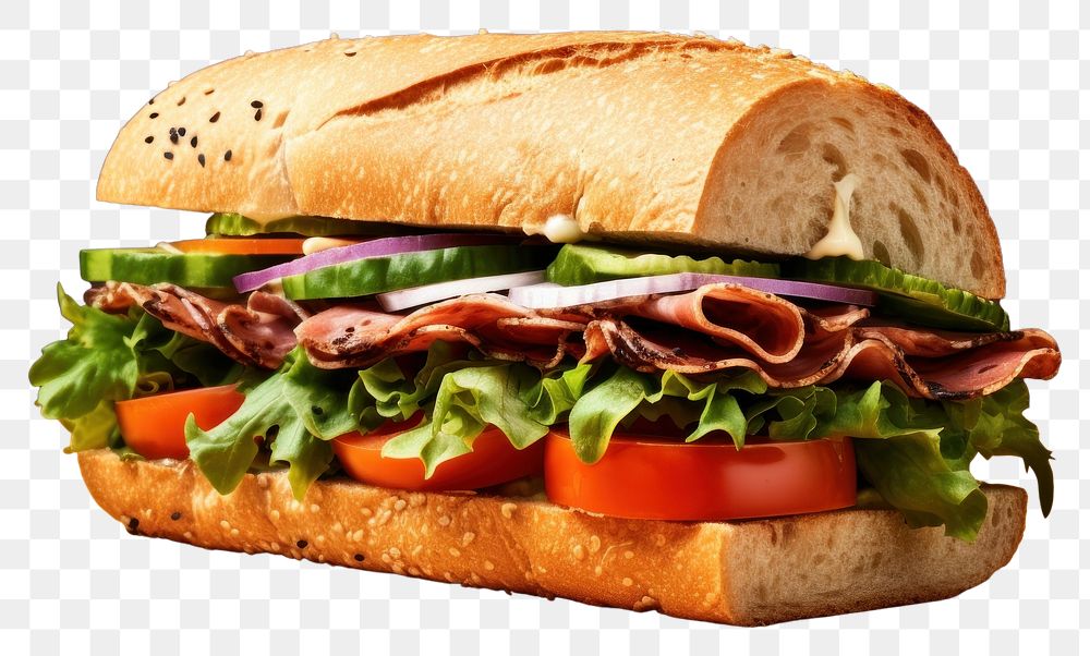 PNG Sandwich bread food muffuletta. AI generated Image by rawpixel.