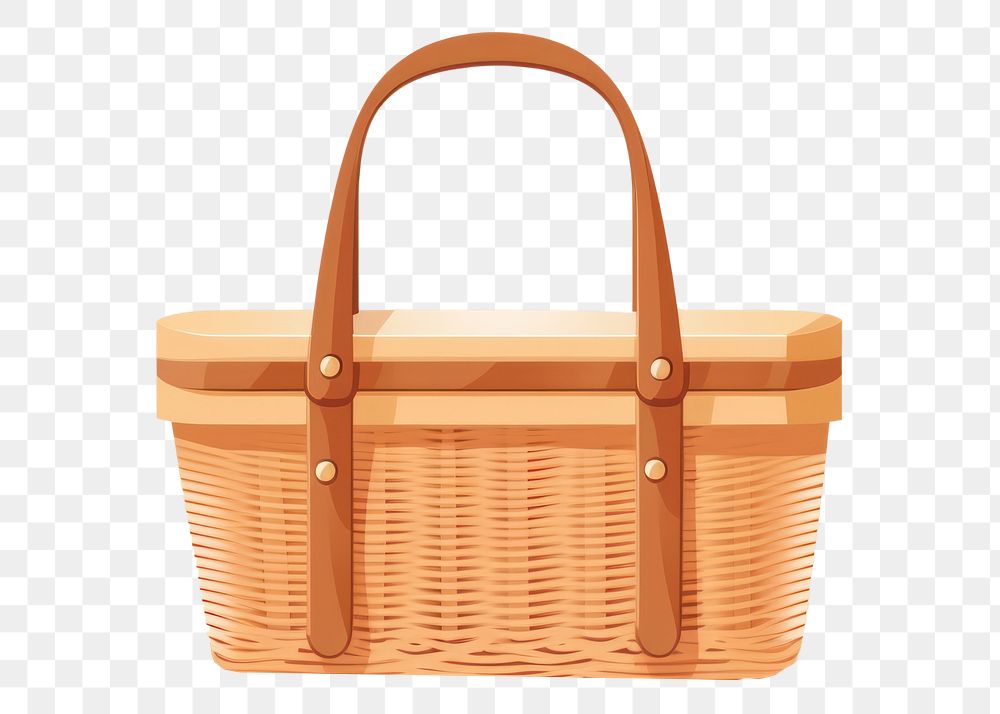PNG Basket handbag picnic basket accessories. AI generated Image by rawpixel.