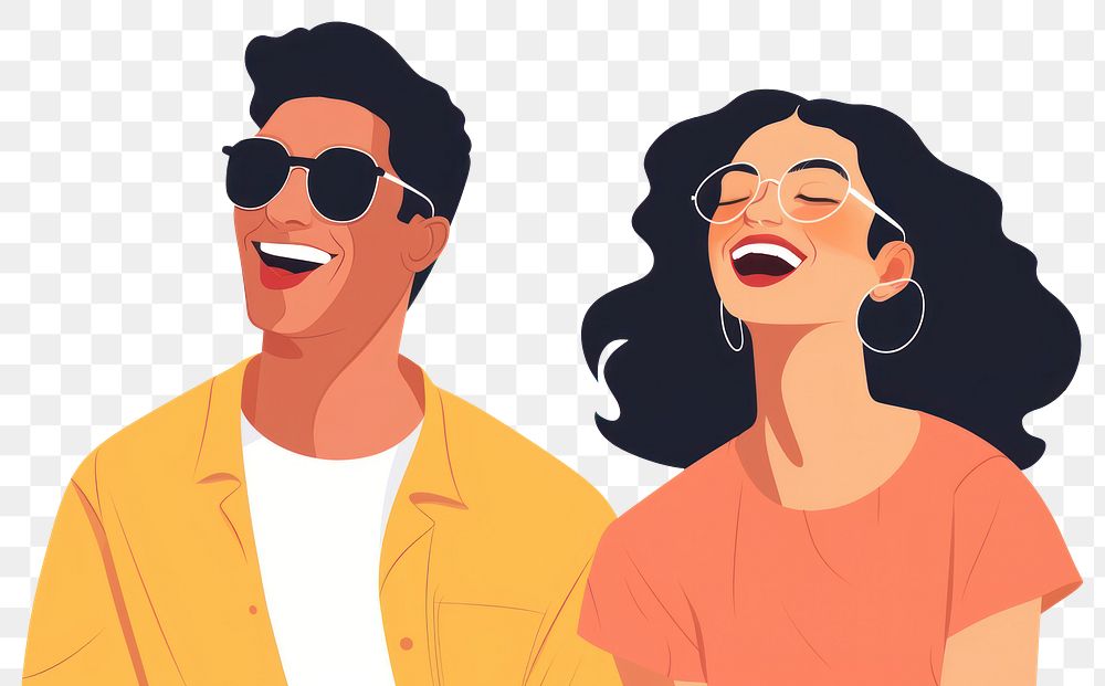 PNG Laughing glasses adult togetherness. AI generated Image by rawpixel.