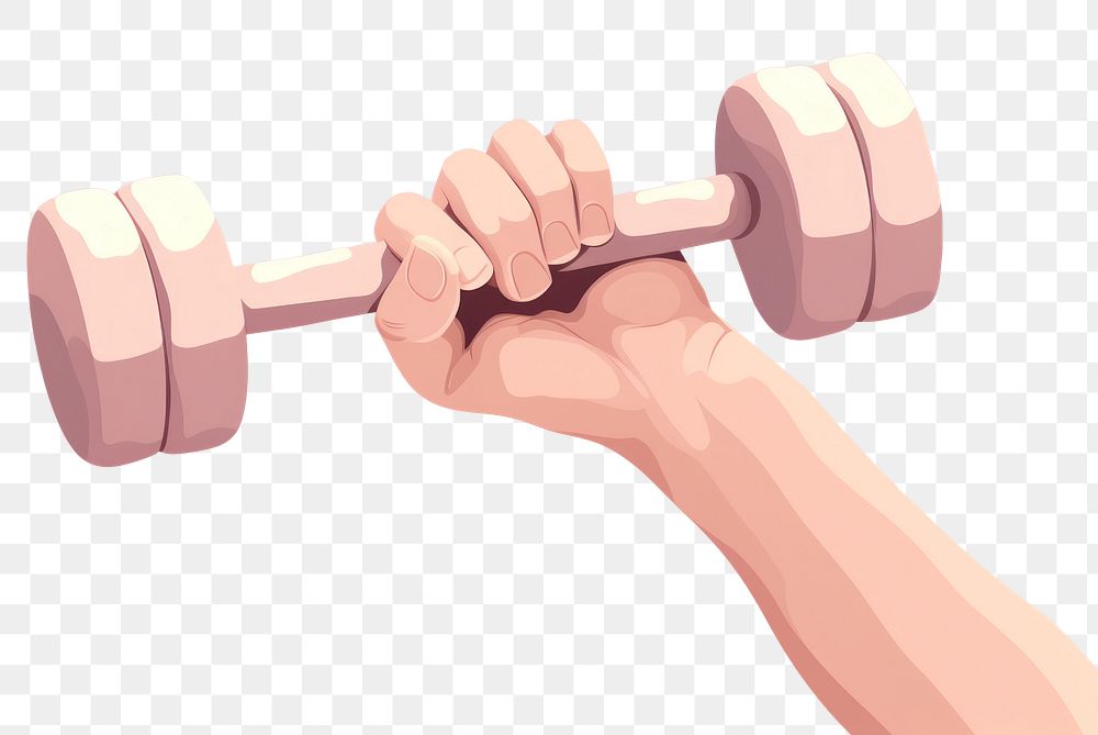 PNG Dumbbell holding sports hand. 