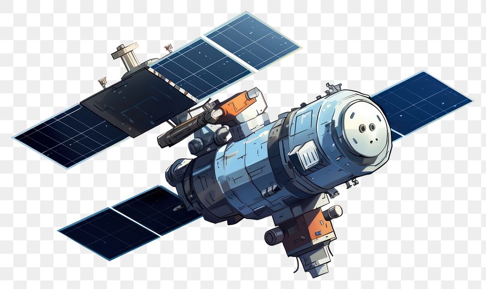 PNG Satellite space white background spacecraft. AI generated Image by rawpixel.