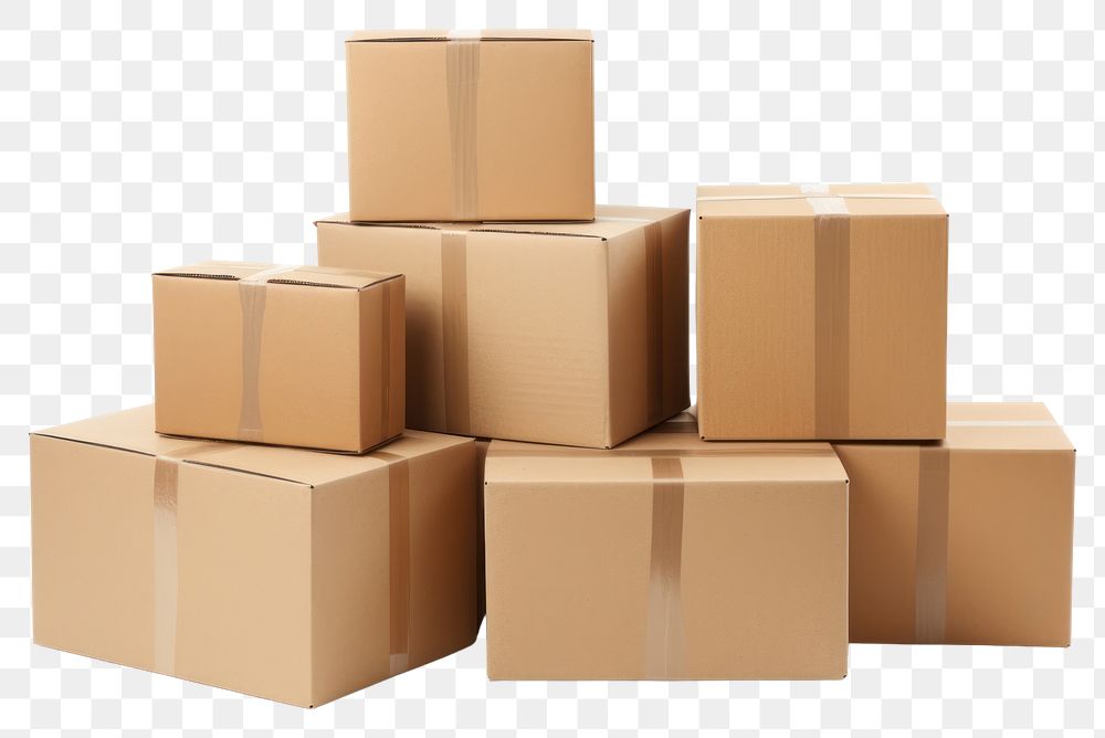 PNG Cardboard box carton white background