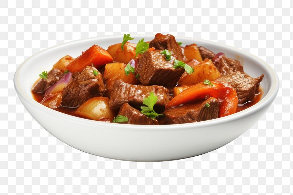 PNG Food meat stew meal. AI generated Image by rawpixel.