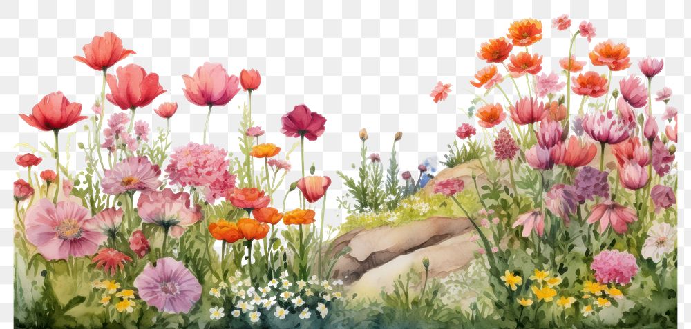 PNG Flower landscape outdoors painting