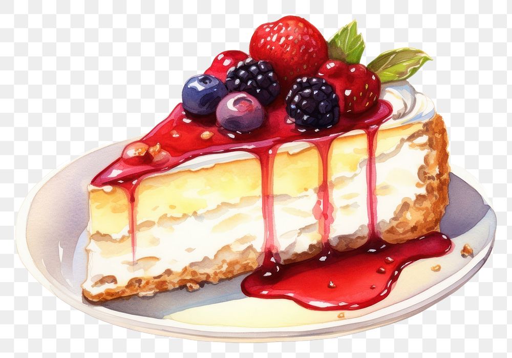 PNG Cake cheesecake dessert berry. AI generated Image by rawpixel.