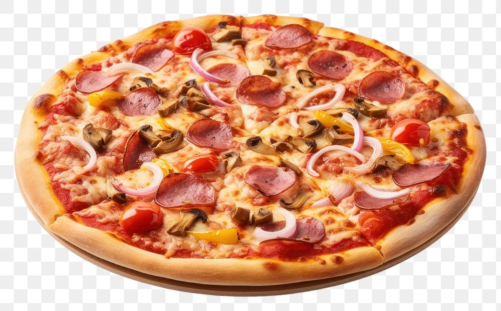 PNG Pizza food prosciutto mozzarella. AI generated Image by rawpixel.