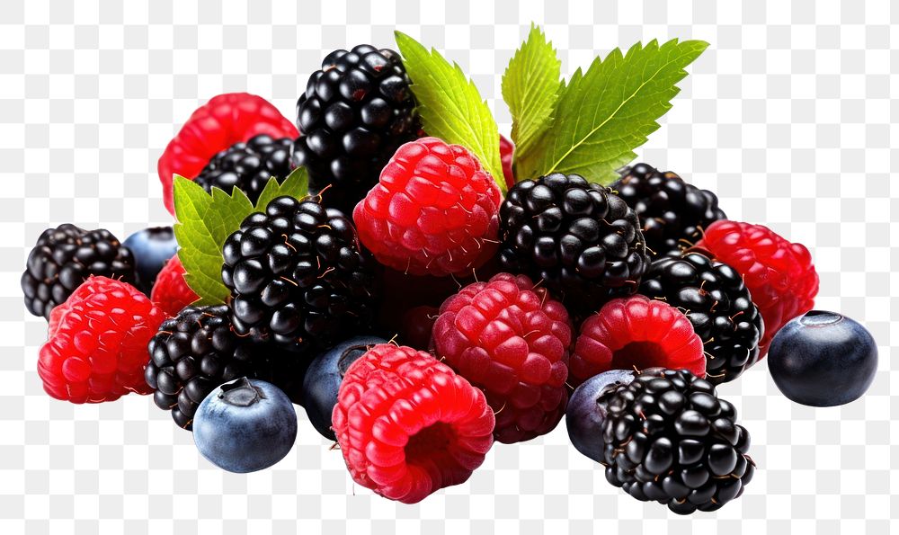 PNG Blackberry raspberry blueberry fruit. AI generated Image by rawpixel.