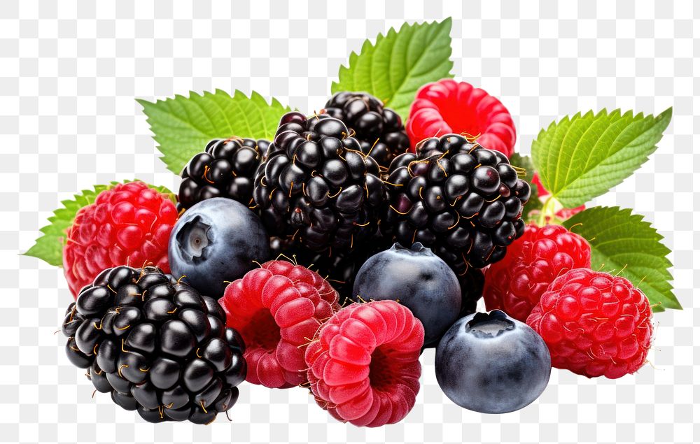 PNG Blackberry raspberry blueberry fruit. AI generated Image by rawpixel.