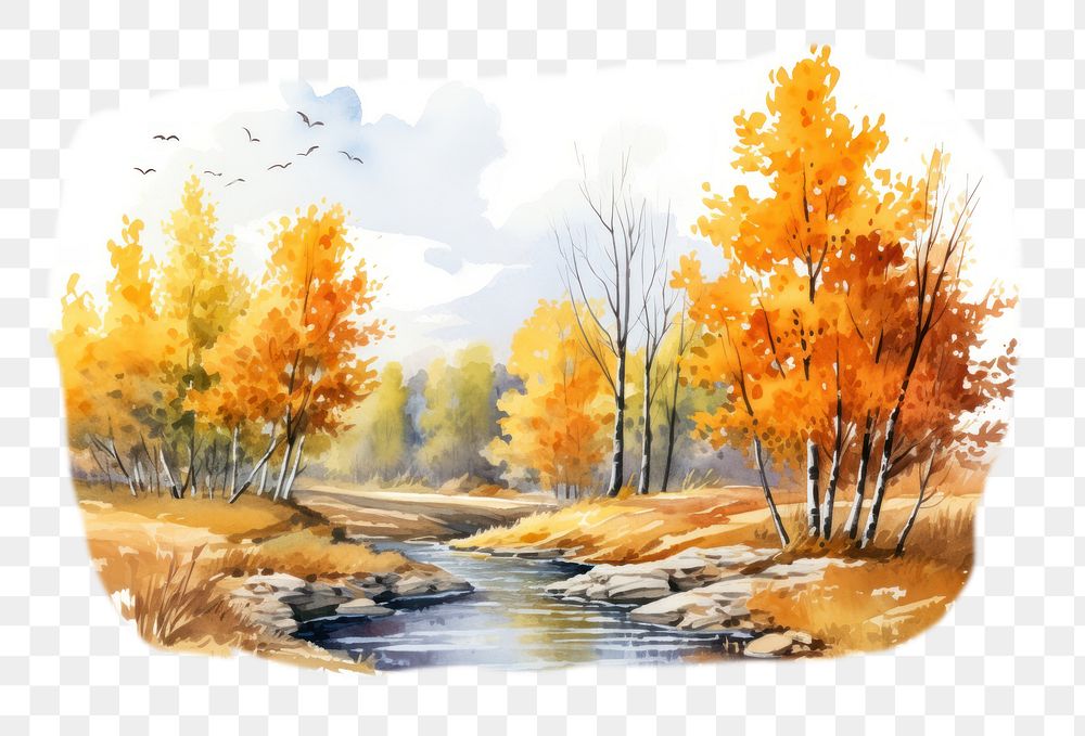 PNG Landscape outdoors painting nature. AI generated Image by rawpixel.