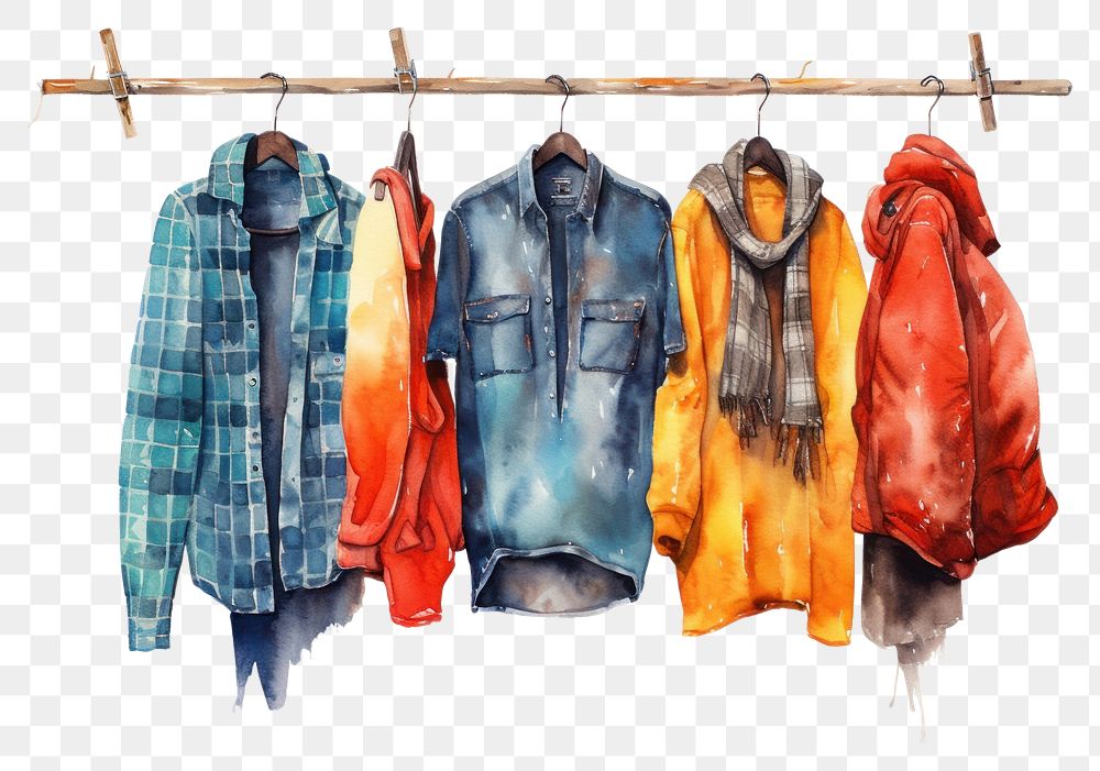PNG Clothesline coathanger clothespin outerwear. AI generated Image by rawpixel.