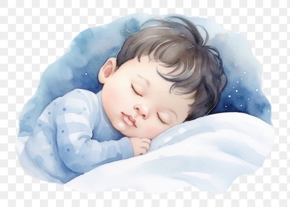 PNG Sleeping baby portrait newborn. AI generated Image by rawpixel.