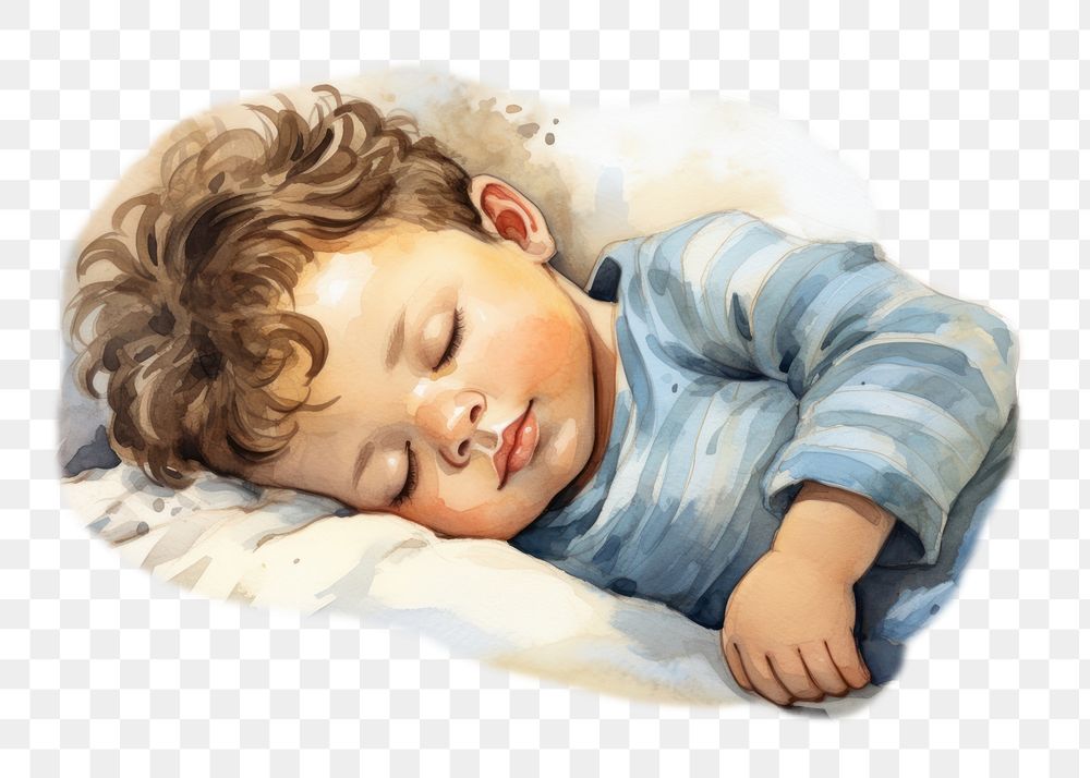 PNG Sleeping baby portrait comfortable. AI generated Image by rawpixel.