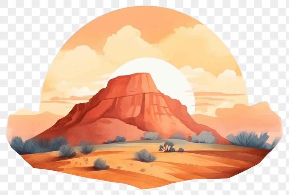 PNG Landscape mountain desert nature. AI generated Image by rawpixel.
