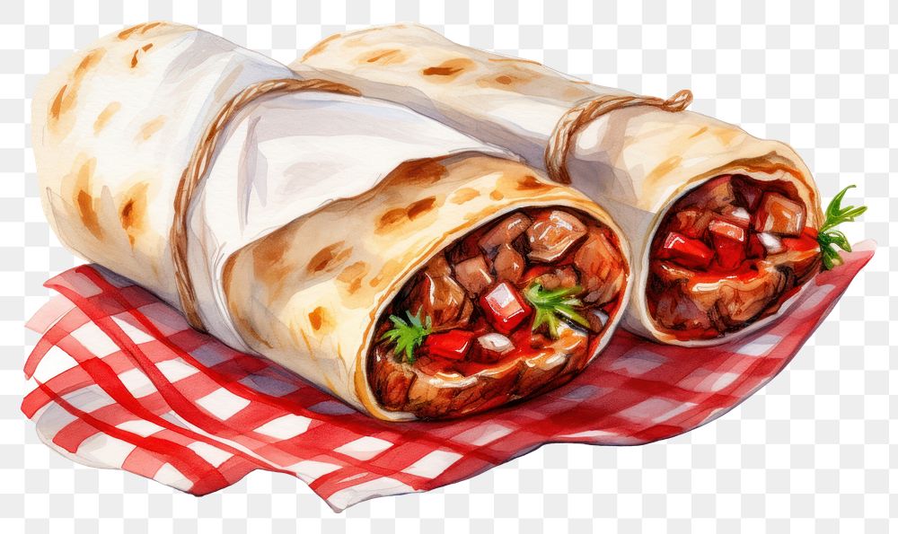 PNG Burrito bread food breakfast. AI generated Image by rawpixel.