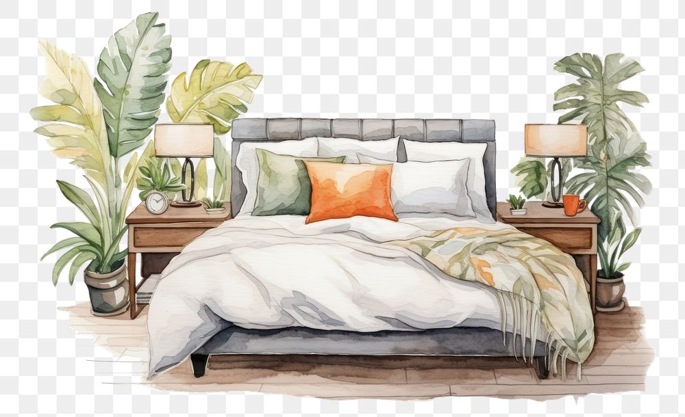 PNG Bedroom furniture cushion pillow. 