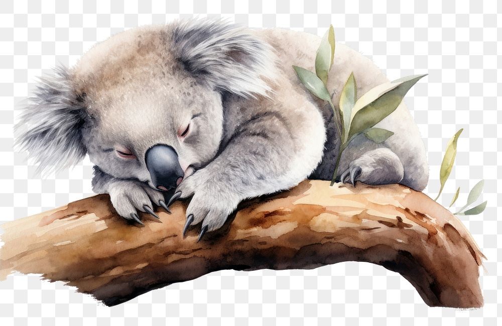 PNG Koala wildlife sleeping animal. AI generated Image by rawpixel.