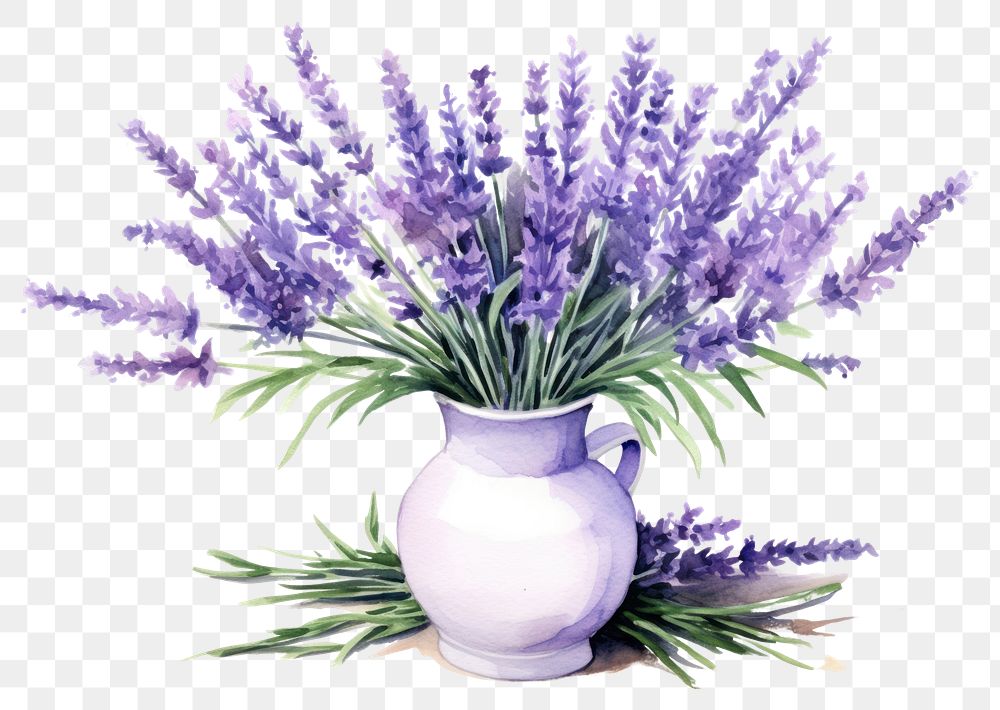 PNG Lavender flower plant vase. AI generated Image by rawpixel.