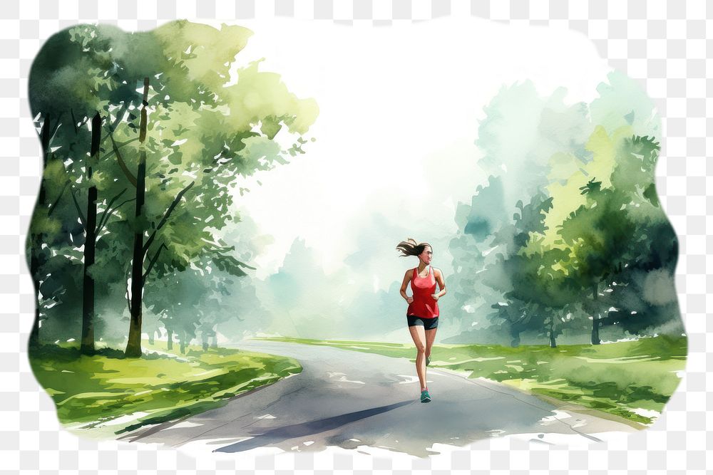 PNG Jogging outdoors walking running. AI generated Image by rawpixel.