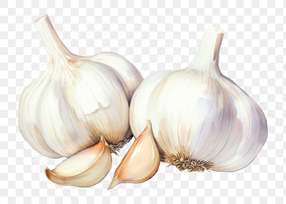 PNG Garlic vegetable food ingredient. 