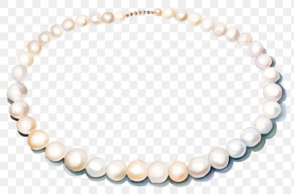 PNG Necklace pearl jewelry white. AI generated Image by rawpixel.