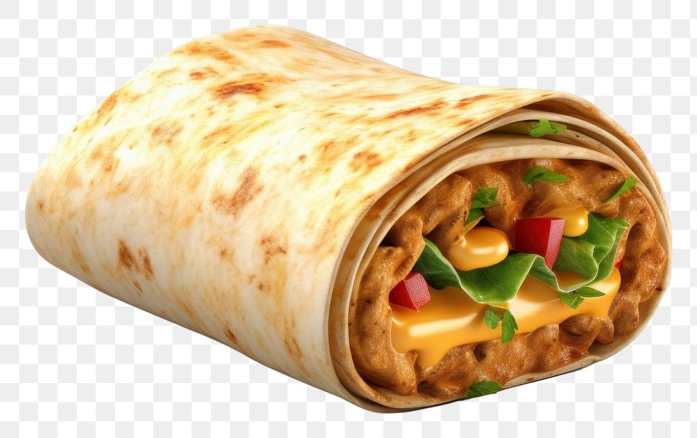 PNG Burrito bread food transparent background. AI generated Image by rawpixel.