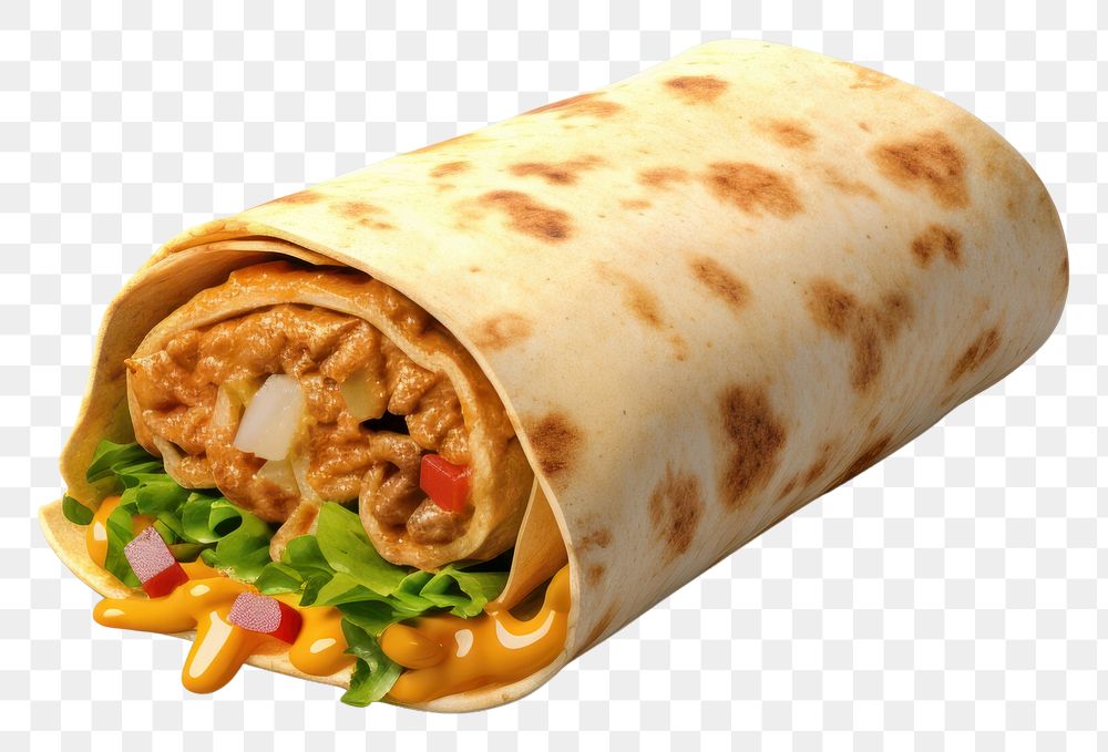 PNG Burrito bread food transparent background. AI generated Image by rawpixel.