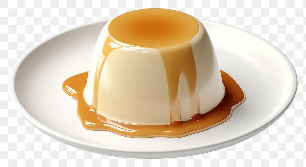 PNG Plate dessert pudding food. AI generated Image by rawpixel.
