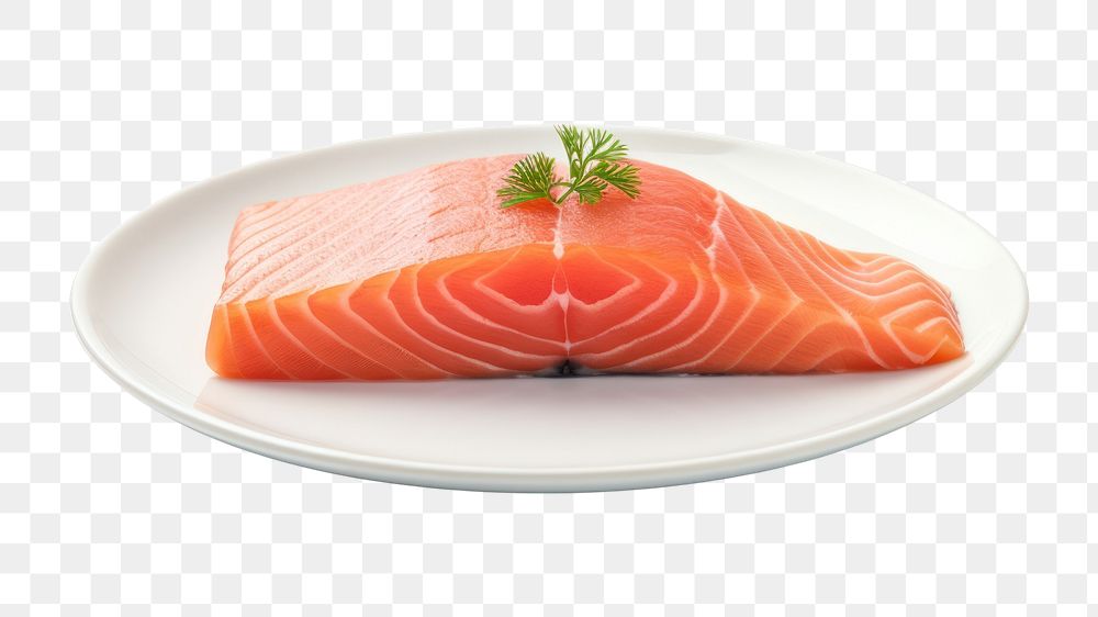 PNG Salmon plate seafood transparent background. 