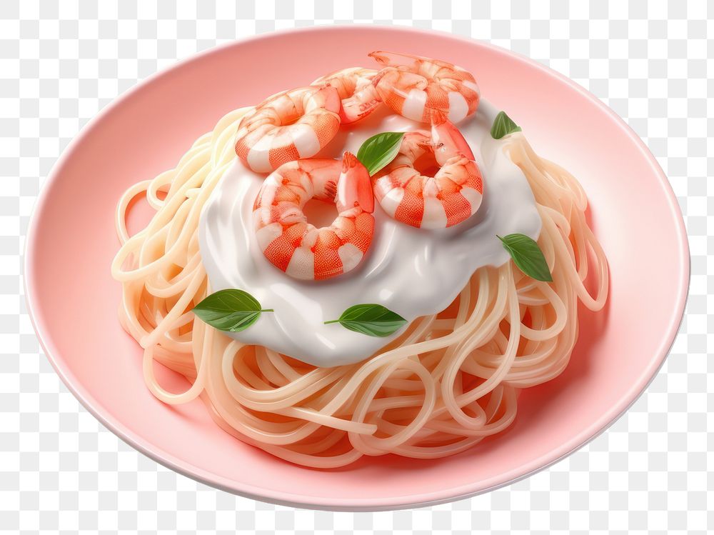 PNG Spaghetti noodle shrimp pasta. 