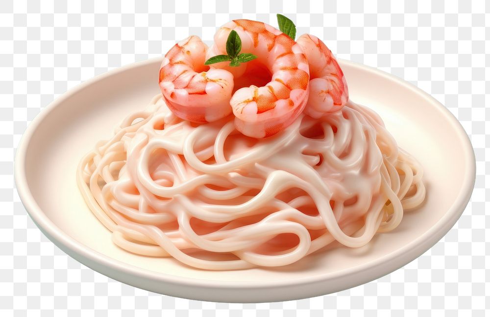 PNG Spaghetti shrimp seafood pasta. AI generated Image by rawpixel.