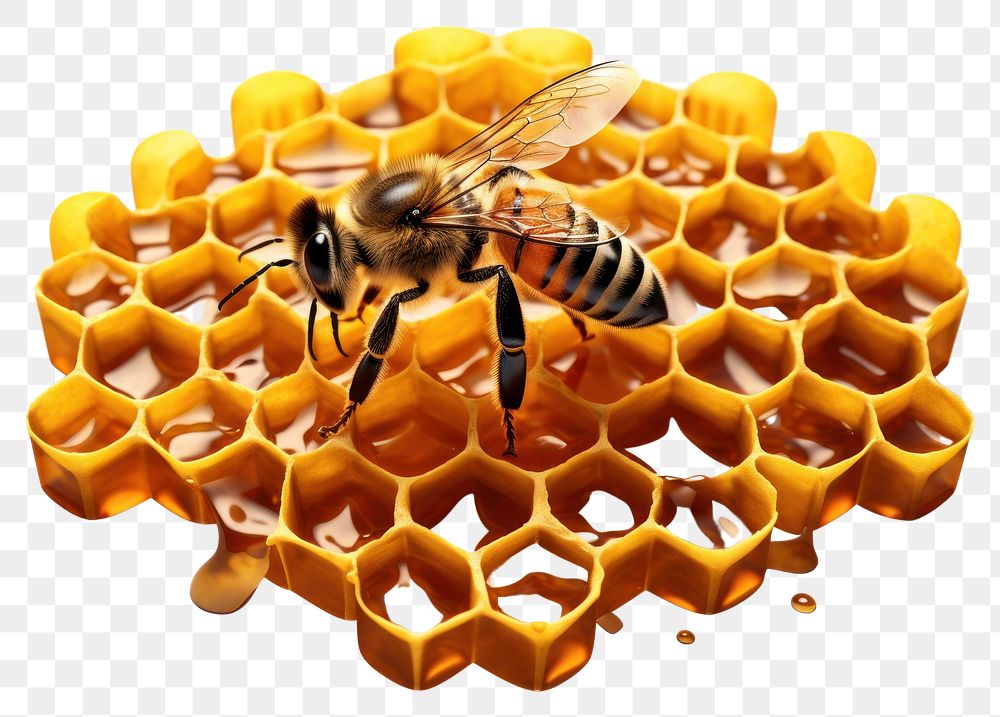 PNG Honeycomb bee animal insect. AI generated Image by rawpixel.