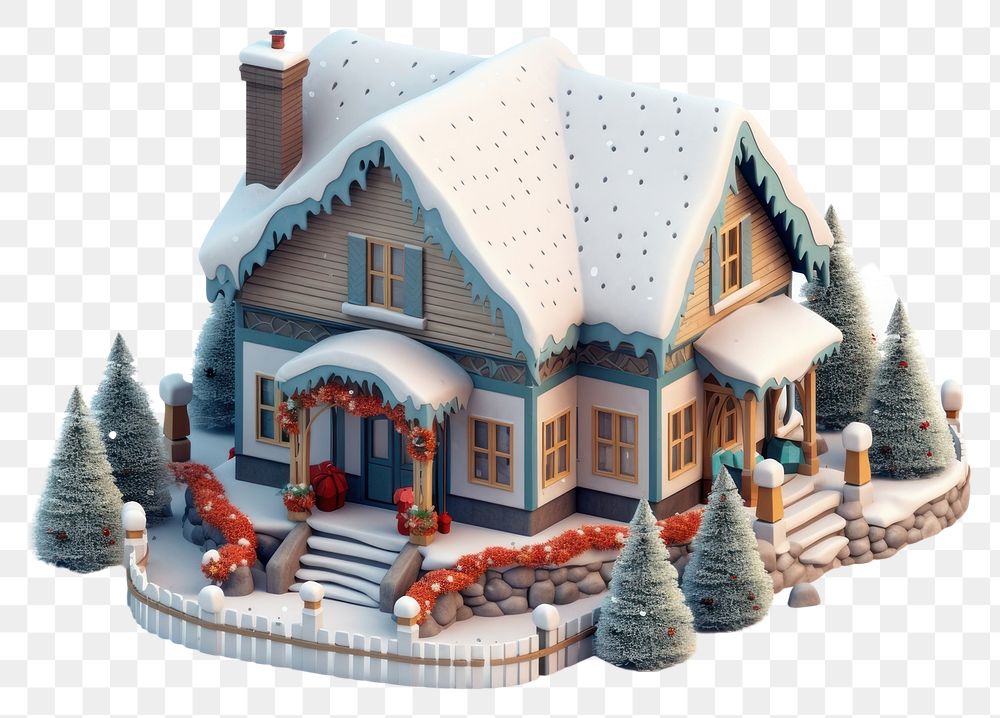 PNG Architecture christmas building cottage. AI generated Image by rawpixel.