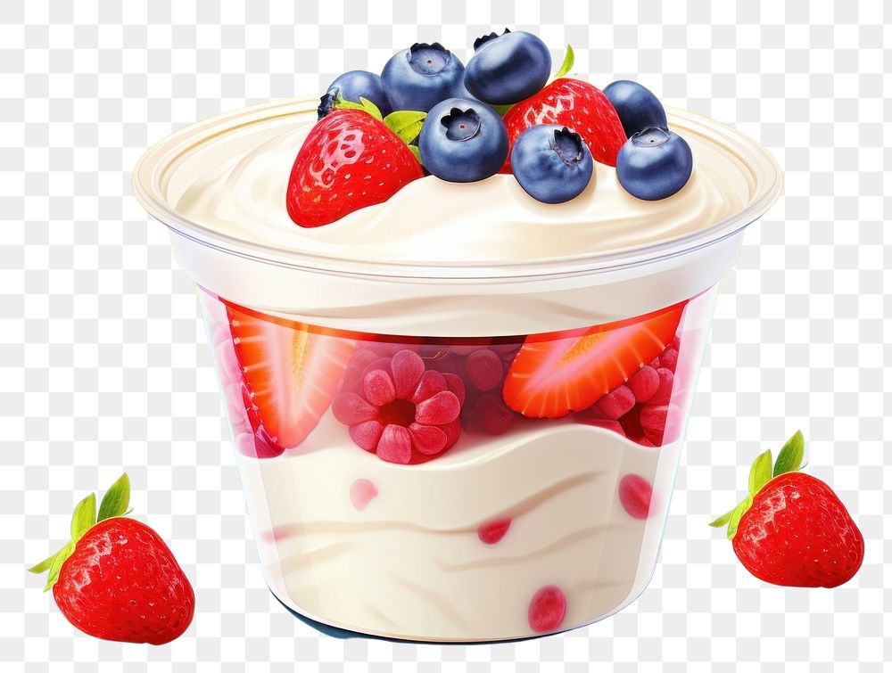 PNG Dessert berry fruit cream. AI generated Image by rawpixel.
