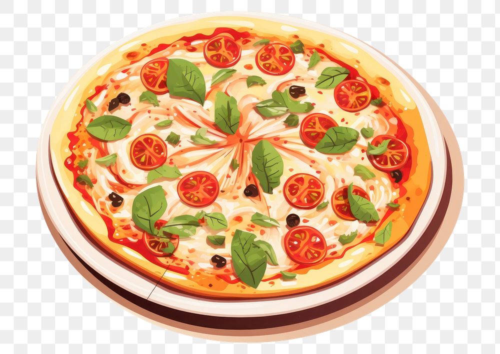 PNG  Pizza food meal dish. AI generated Image by rawpixel.