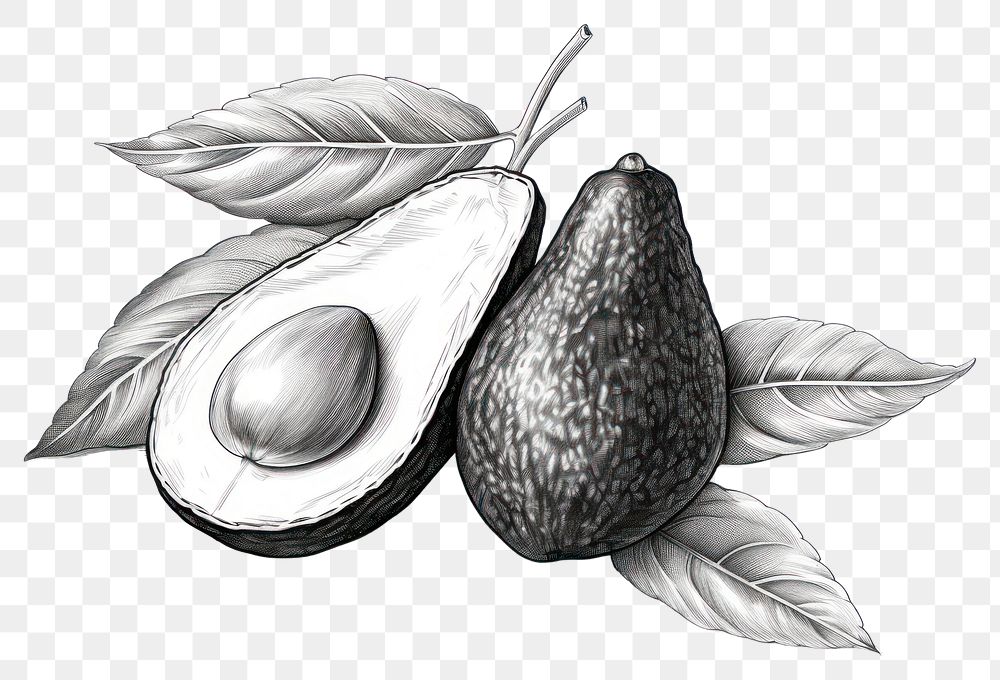 PNG Drawing sketch avocado fruit. AI generated Image by rawpixel.