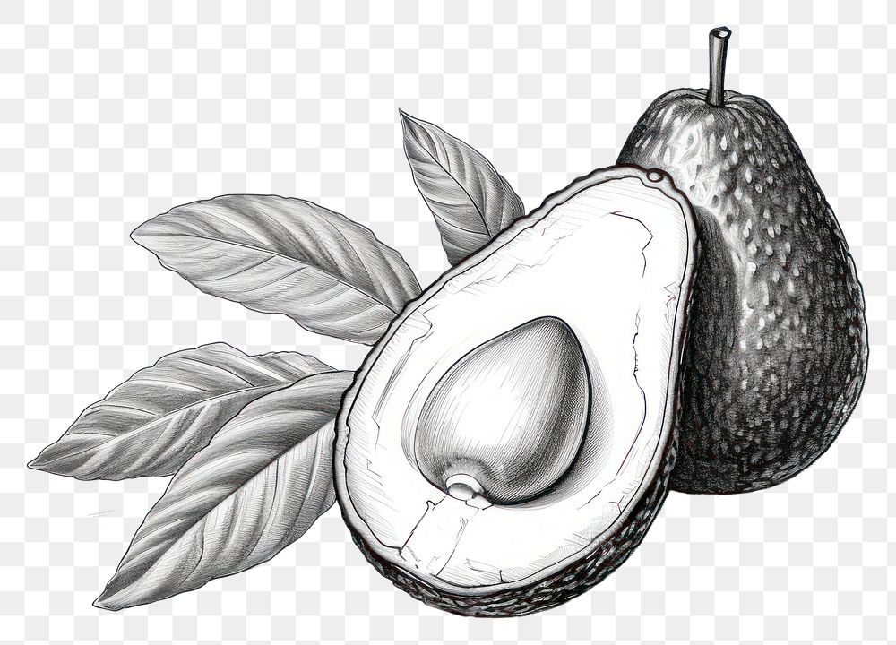 PNG Drawing sketch avocado fruit. 