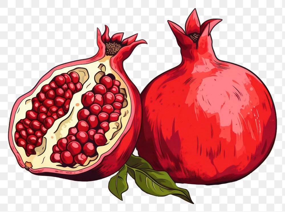PNG  Pomegranate fruit plant food. AI generated Image by rawpixel.