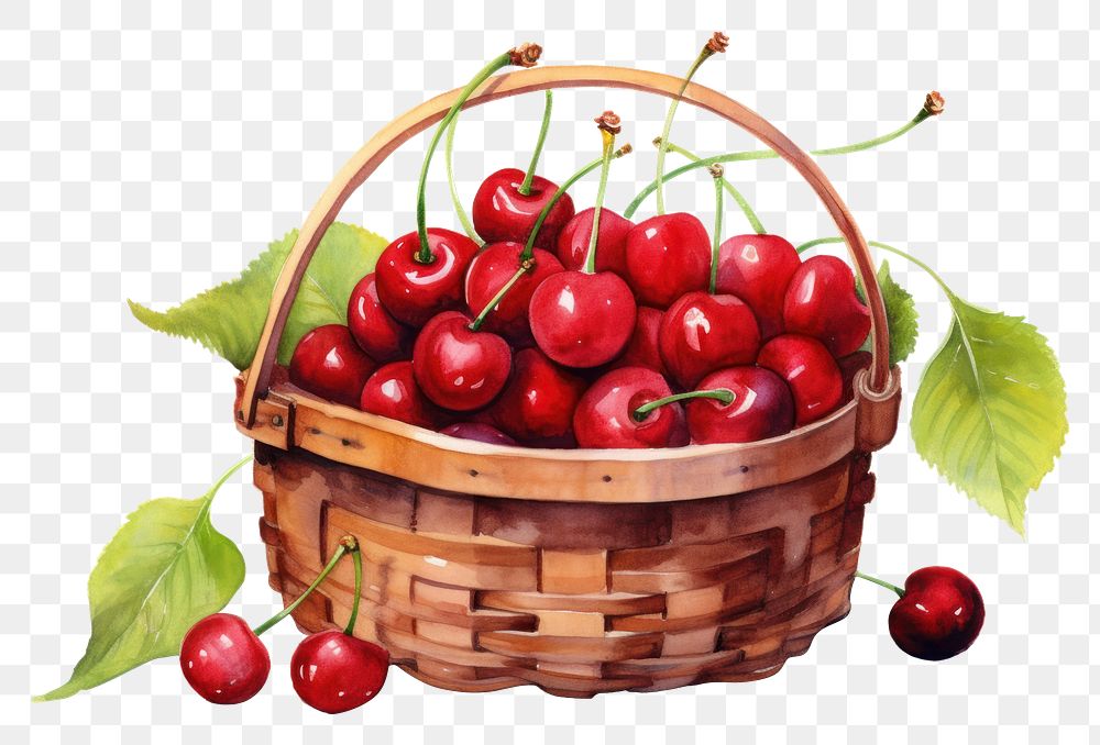 PNG  Cherry fruit plant food. AI generated Image by rawpixel.