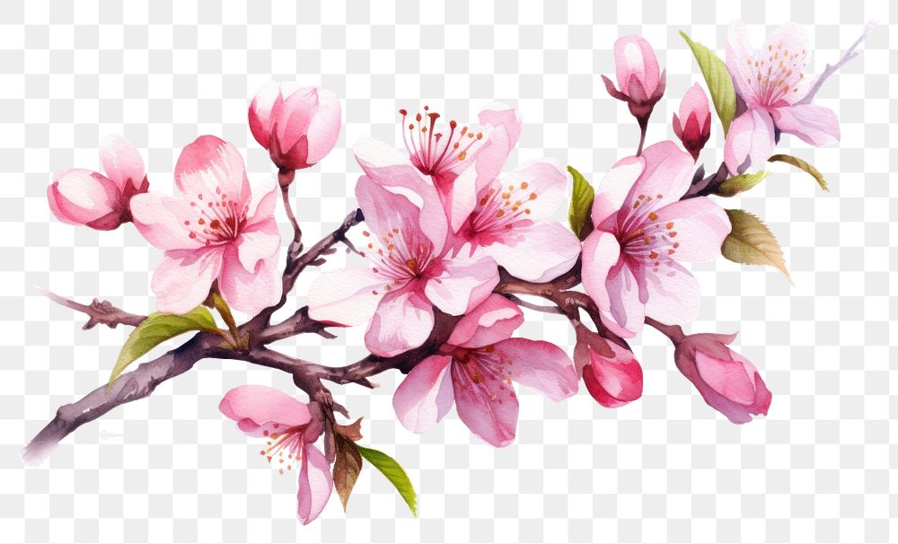 PNG Blossom flower cherry plant. AI generated Image by rawpixel.