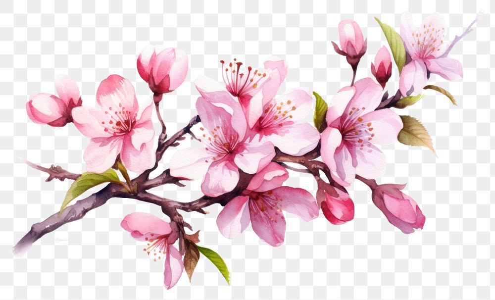 PNG Blossom flower cherry plant. 