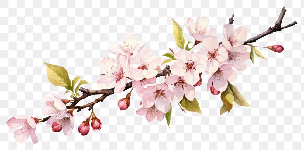PNG Blossom flower cherry plant. AI generated Image by rawpixel.
