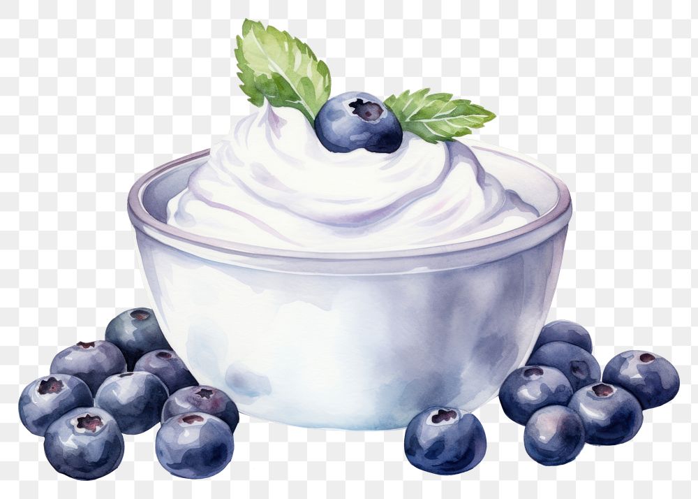 PNG Blueberry dessert yogurt fruit. AI generated Image by rawpixel.