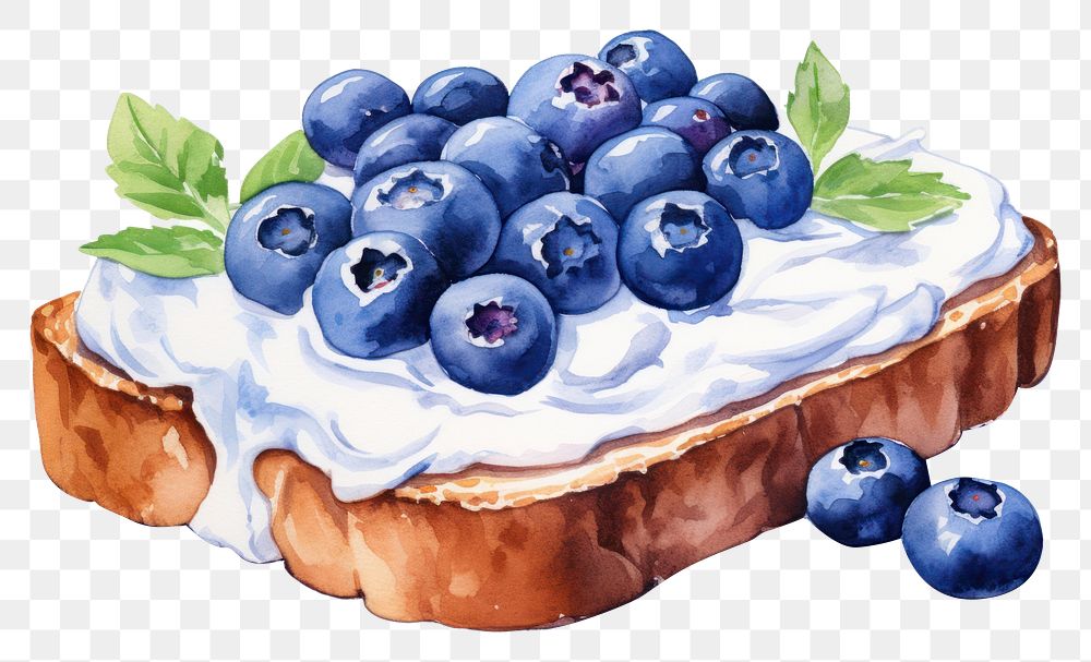 PNG  Blueberry dessert fruit cream. AI generated Image by rawpixel.