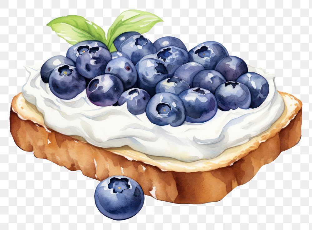 PNG  Blueberry dessert fruit cream. AI generated Image by rawpixel.