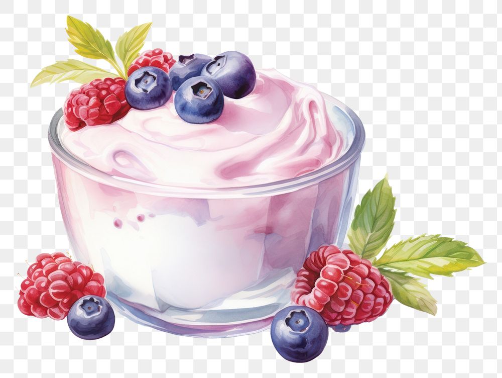PNG Dessert berry fruit cream. AI generated Image by rawpixel.