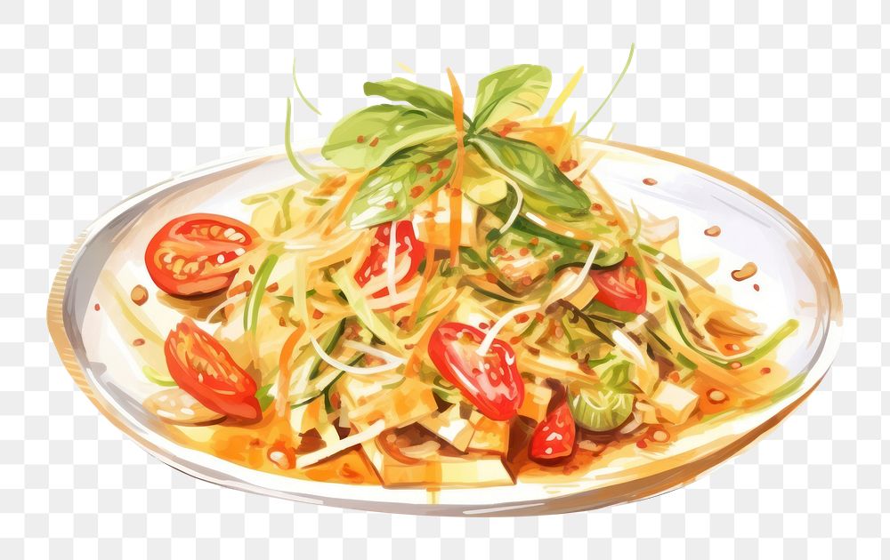 PNG Spaghetti pasta plate food. AI generated Image by rawpixel.