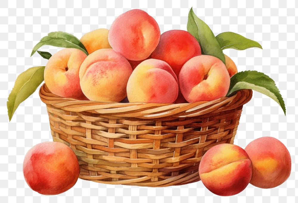PNG Peach basket fruit apple transparent background
