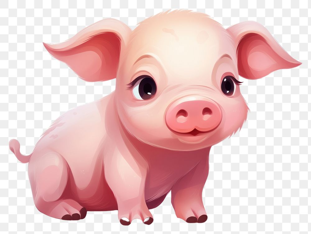 PNG Pig cartoon mammal animal transparent background