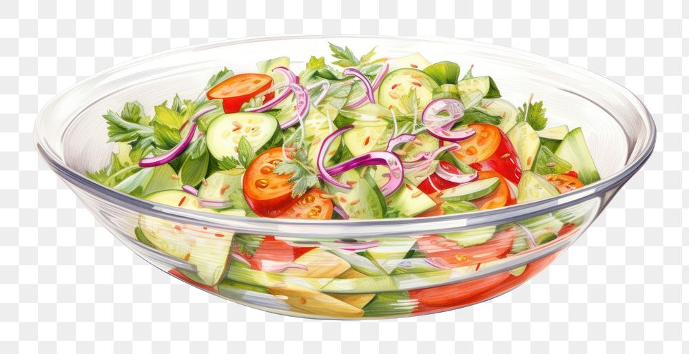PNG Salad plate food bowl. AI generated Image by rawpixel.